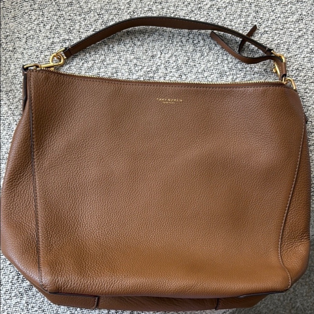 Like New Tory Burch Moose Perry Hobo Bag Leather Boho Slouchy Purse & Dustbag - Picture 4 of 7